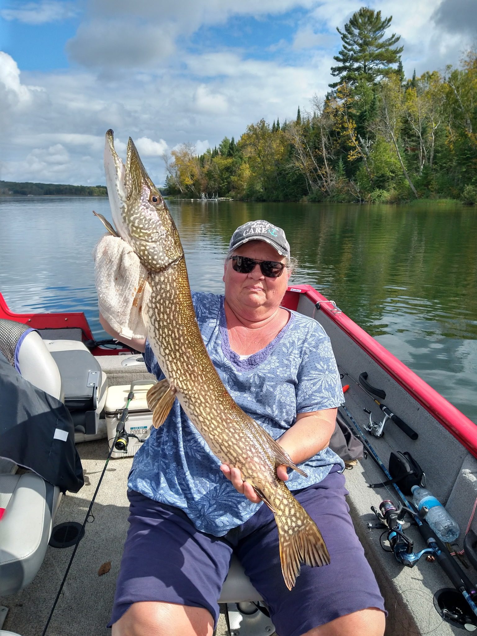 Fisherman Diane with a large Northern Pike