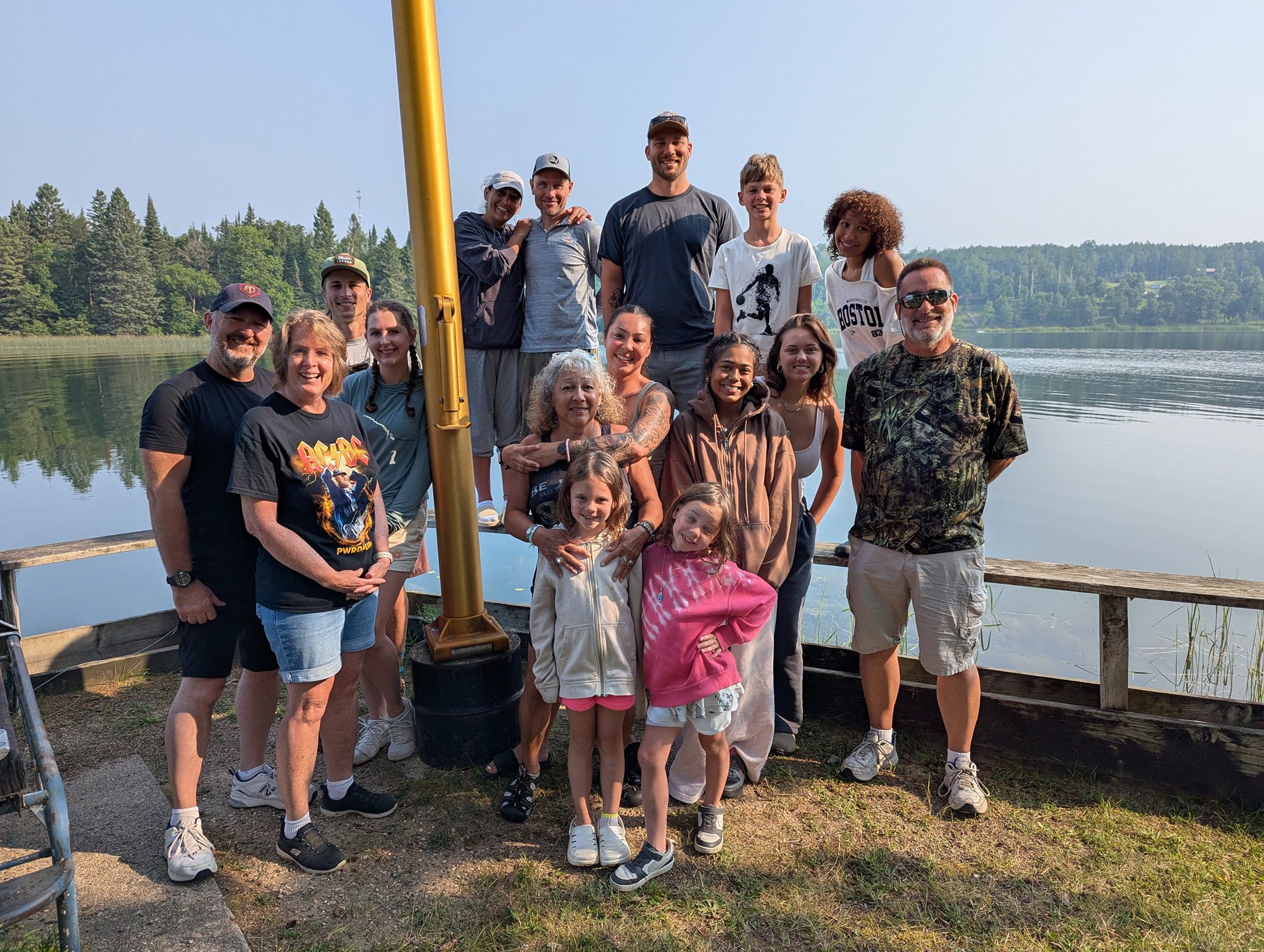 Family group photo on the pier
