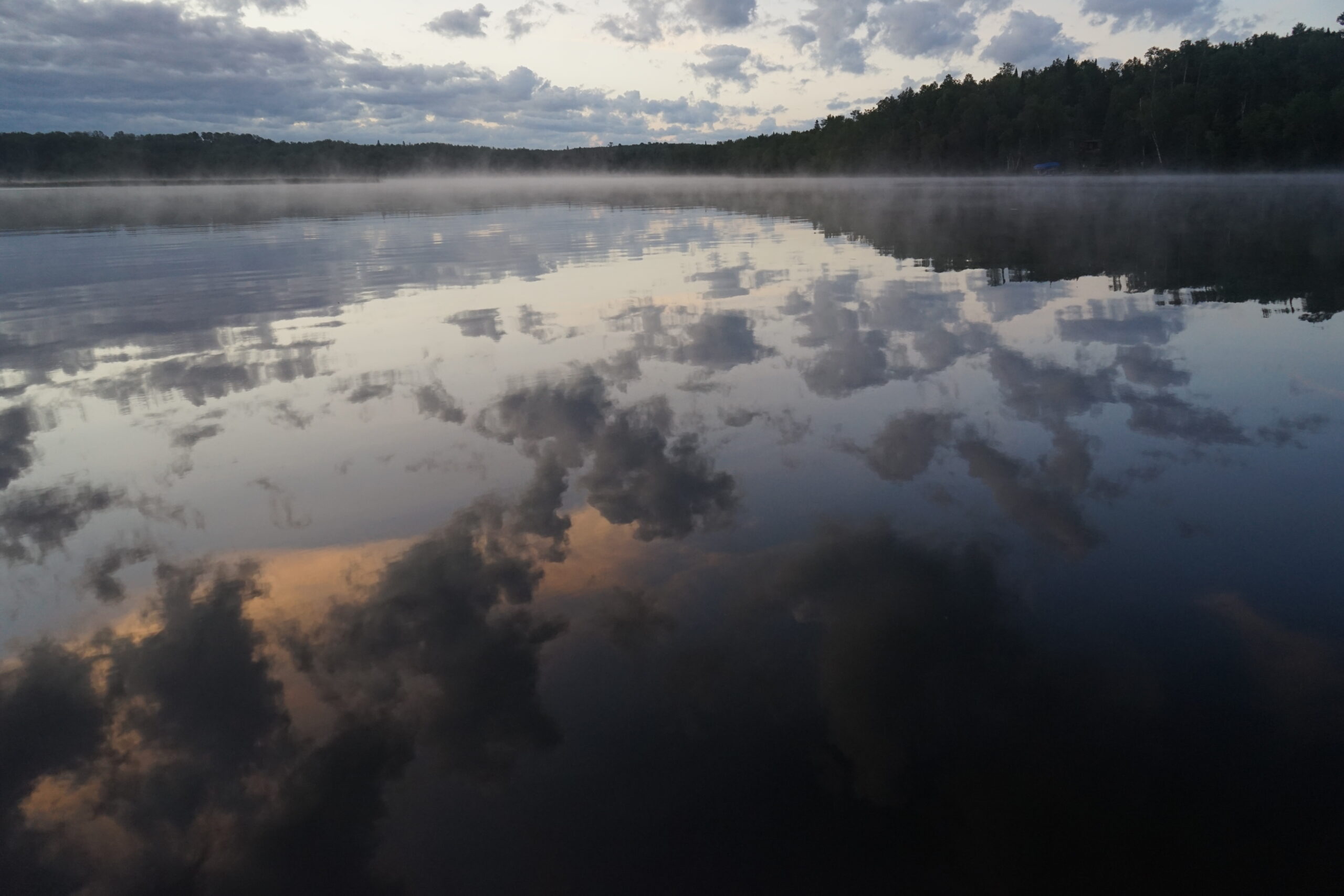 Clouds reflecting on Elbow Lake