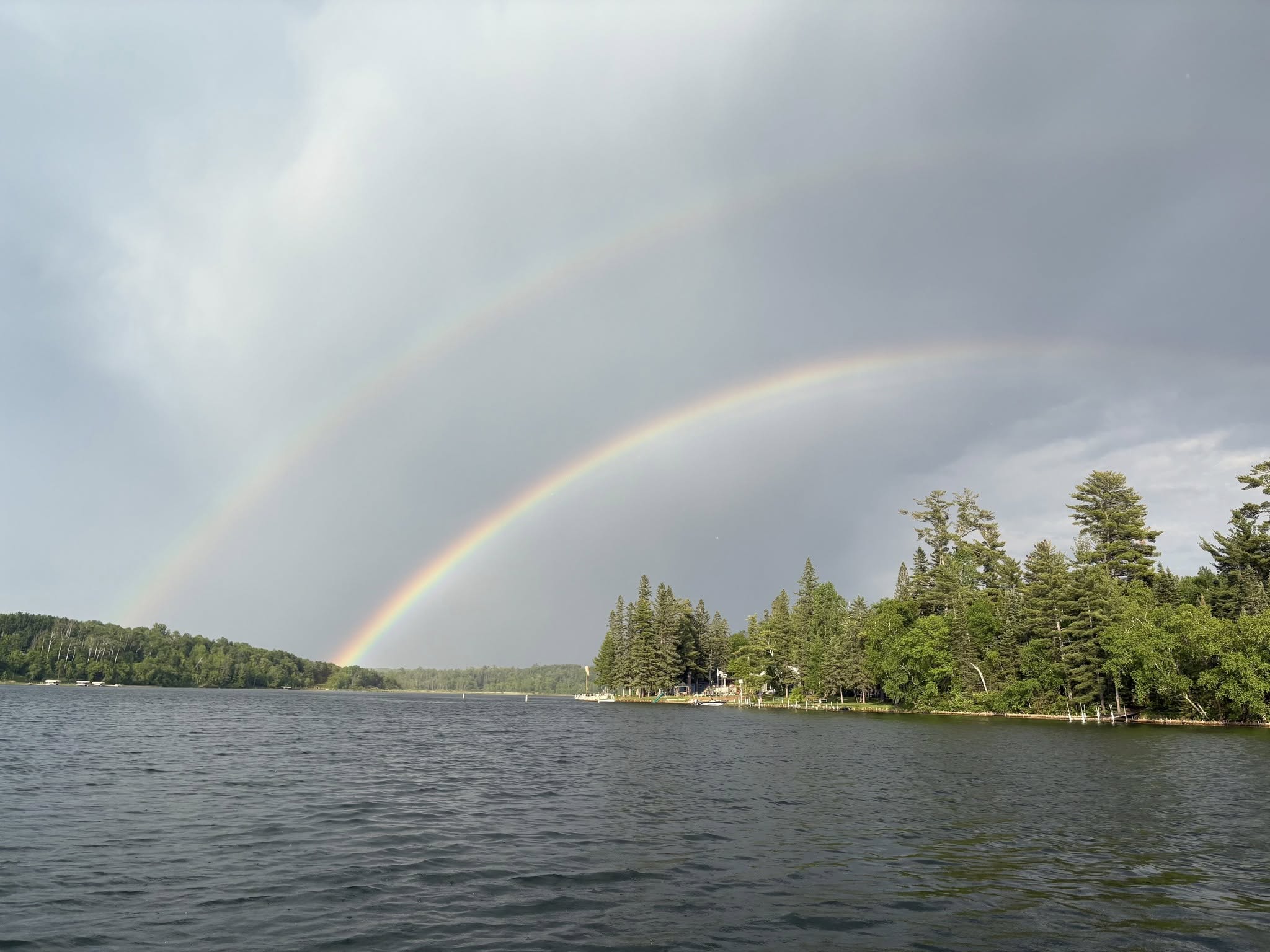 Rainbow over Big Elbow Lake